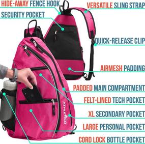 img 3 attached to Athletico Sling Bag - Crossbody Backpack for Pickleball, Tennis, Racquetball, and Travel - Unisex Design