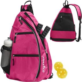 img 4 attached to Athletico Sling Bag - Crossbody Backpack for Pickleball, Tennis, Racquetball, and Travel - Unisex Design