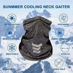 img 3 attached to 🆒 Stay Cool and Protected: Multifunctional Drawstring Neck Gaiter with Breathable Mesh - Ideal for Summer Outdoor Sports, Dust, and UV Protection