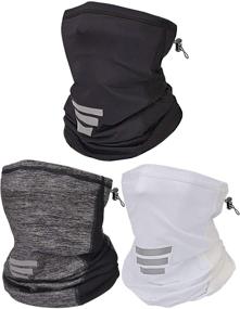 img 4 attached to 🆒 Stay Cool and Protected: Multifunctional Drawstring Neck Gaiter with Breathable Mesh - Ideal for Summer Outdoor Sports, Dust, and UV Protection
