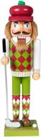 🏌️ clever creations golfer 14 inch traditional wooden nutcracker: festive christmas décor for shelves and tables - unleash holiday cheer! logo