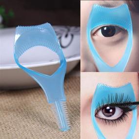 img 3 attached to 2-Piece Eyelash Makeup Tool Set: Upper and Lower Eye Lash Mascara Guard Applicator Guide Helper with Eyelash Comb (Random Color)