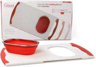 good cooking's over the sink cutting board: a versatile solution with collapsible colander and extra long extension logo