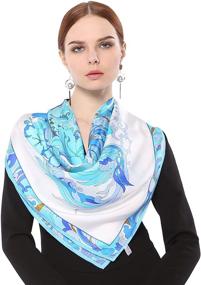 img 4 attached to Большой шелковый шарф из твилля от Grace Scarves