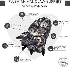 img 2 attached to 🐻 Уютные и милые: Тапочки Grizzly Bear Claw Paw NORTY для малышей, детей и взрослых.