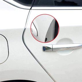 img 2 attached to 🚗 FXF998 Car Door Edge Guards: 19Ft Universal Fit Rubber U Shape Trim with Electroplated Silver Finish - Ultimate Car Door Edge Protection