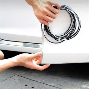 img 4 attached to 🚗 FXF998 Car Door Edge Guards: 19Ft Universal Fit Rubber U Shape Trim with Electroplated Silver Finish - Ultimate Car Door Edge Protection
