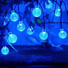 img 3 attached to 2-Pack BHCLIGHT Blue Solar String Lights - 100 LED 32FT Waterproof Decorative Solar Powered Outdoor Lights with 8 Modes for Garden, Yard, Party, Wedding - Crystal Globe Design