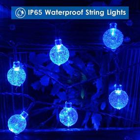 img 1 attached to 2-Pack BHCLIGHT Blue Solar String Lights - 100 LED 32FT Waterproof Decorative Solar Powered Outdoor Lights with 8 Modes for Garden, Yard, Party, Wedding - Crystal Globe Design