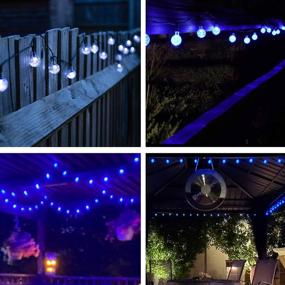 img 2 attached to 2-Pack BHCLIGHT Blue Solar String Lights - 100 LED 32FT Waterproof Decorative Solar Powered Outdoor Lights with 8 Modes for Garden, Yard, Party, Wedding - Crystal Globe Design