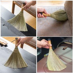 img 1 attached to Retro Nature Arbor Home MXY Soft Handmade Broom with Solid Wood Handle 🧹 - No Static Electricity Sweeping Broom 12.2 Inches Long for Sofa, Car, Corner, and More