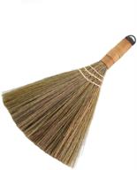 retro nature arbor home mxy soft handmade broom with solid wood handle 🧹 - no static electricity sweeping broom 12.2 inches long for sofa, car, corner, and more logo