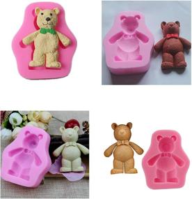 img 1 attached to 🐻 3 шт. 3D Милая Медведь Силиконовая Мультиформа для Фонданта: Идеально подходит для приготовления тортов, печенья, шоколада, мыла, выпечки и декора.