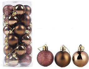 img 4 attached to 🎄 Shatterproof Christmas Tree Pendants - Set of 24 Coffee-colored Christmas Baubles Balls Ornaments - 40mm Hanging Christmas Ball Pendant Decoration Pack