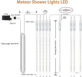 img 3 attached to ForChic Christmas Lights Meteor Shower Lights - 12 inch, 8 Tube, 192 LED - Waterproof Snowfall LED Lights - Plug-in Falling Rain Fairy Lights for Christmas Halloween Party Trees Decoration - Warm White