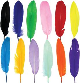 img 4 attached to 🪶 Vibrant 120pcs Colorful Goose Feathers: DIY Crafts, Jewelry Making, Wedding, Home/Party Decor, 12 Colors (6-8 Inches)