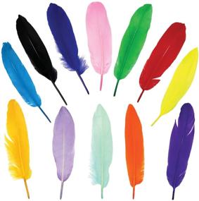 img 1 attached to 🪶 Vibrant 120pcs Colorful Goose Feathers: DIY Crafts, Jewelry Making, Wedding, Home/Party Decor, 12 Colors (6-8 Inches)