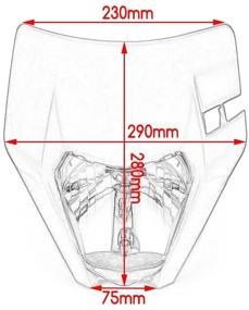 img 3 attached to 🏍️ 2017 Универсальный пластиковый мотоциклетный фар: EXC SXS SX EXC XC XCF XCW XCFW SXF SMR MX EGS 50-525 (Оранжевый) - Передний фонарь для оптимальной видимости