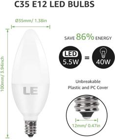 img 2 attached to 💡 Candelabra Lumens Equivalent Chandelier - Non-Dimmable Bulb