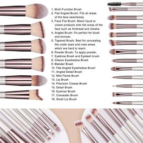 img 1 attached to 🎨 BS-MALL Makeup Brush Set: 18 Pcs Premium Synthetic Brushes with a Stylish Black Case in Champagne Gold