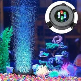 img 2 attached to 🐠 NICREW Round Stone Disk Aquarium Bubbler with LED Lights - Enhancing Fish Tank Decor & Aquatic Ambience