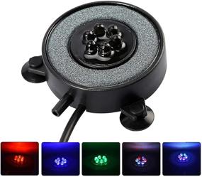 img 3 attached to 🐠 NICREW Round Stone Disk Aquarium Bubbler with LED Lights - Enhancing Fish Tank Decor & Aquatic Ambience