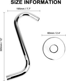 img 3 attached to 🚿 S Shaped Shower Head Riser Pipe 12 inch (Chrome) - Perfect Bathroom Accessory for an Extended Shower Experience