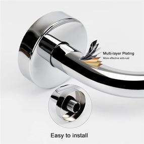 img 1 attached to 🚿 S Shaped Shower Head Riser Pipe 12 inch (Chrome) - Perfect Bathroom Accessory for an Extended Shower Experience