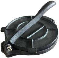 🌮 premium grade-8 inch cast iron tortilla press: pre-seasoned in black - ideal for wheat roti & corn flour masa dough logo