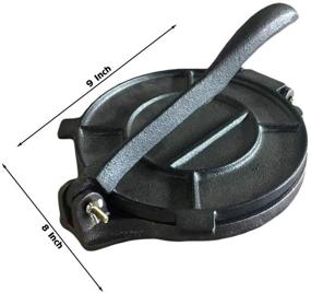 img 1 attached to 🌮 Premium Grade-8 inch Cast Iron Tortilla Press: Pre-Seasoned in Black - Ideal for Wheat Roti & Corn Flour Masa Dough