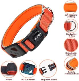 img 3 attached to 🐶 PETFON Reflective Premium Dog Collar - Adjustable, Soft Neoprene Padded, Breathable Nylon Heavy Duty Collars for Dogs