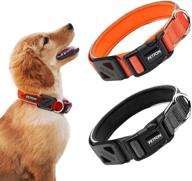 🐶 petfon reflective premium dog collar - adjustable, soft neoprene padded, breathable nylon heavy duty collars for dogs логотип