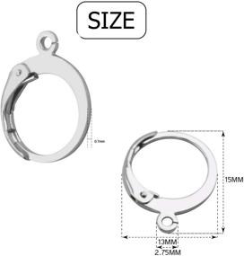 img 2 attached to 50-Piece Stainless Steel Leverback Earrings: Round French 🔒 Hook Earwires for Earring Making - 13mm x 15mm