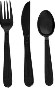 img 3 attached to Amazon Basics 360 Piece Plastic Cutlery Set, Black - Forks, Spoons, and Knives Combo Pack