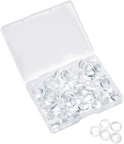 img 4 attached to Shapenty Clear Round Glass Dome Tiles: 100PCS Bulk Cabochons for DIY Craft Jewelry Making (10MM)