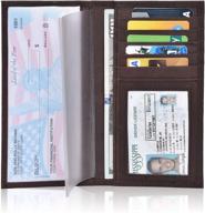 💼 stylish leather checkbook cover holder: a must-have men's & women's wallet accessory for cards, cash & organization logo