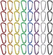 🔑 pack of 40 mini skater 1.75 inch assorted colors d shape ring nonlocking aluminum alloy spring-loaded snap keychain hooks - ideal for outdoor and indoor activities (8 random colors) логотип