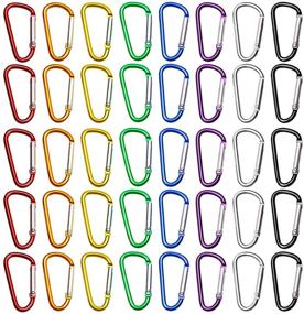 img 4 attached to 🔑 Pack of 40 Mini Skater 1.75 Inch Assorted Colors D Shape Ring Nonlocking Aluminum Alloy Spring-loaded Snap Keychain Hooks - Ideal for Outdoor and Indoor Activities (8 Random Colors)