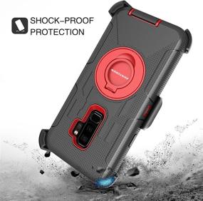 img 2 attached to 📱 Durable Galaxy S9 Plus Case: BENTOBEN Shockproof Hybrid PC Silicone Full Body Rugged Kickstand Belt Clip Holster Protective Phone Case for Samsung Galaxy S9 Plus - Black/Red