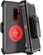 📱 durable galaxy s9 plus case: bentoben shockproof hybrid pc silicone full body rugged kickstand belt clip holster protective phone case for samsung galaxy s9 plus - black/red logo