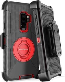 img 4 attached to 📱 Durable Galaxy S9 Plus Case: BENTOBEN Shockproof Hybrid PC Silicone Full Body Rugged Kickstand Belt Clip Holster Protective Phone Case for Samsung Galaxy S9 Plus - Black/Red