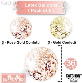 img 1 attached to 🎈 Stunning 36 Inch Rose Gold Confetti Balloons with Gold Balloon Garland - Perfect for Birthday Decorations and Bridal Showers!