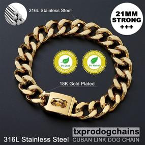 img 1 attached to 🐶 txprodogchains Big Dog Chain Collar: Heavy Duty 21MM Thick Stainless Steel Metal Collar for Large Dogs