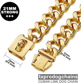 img 2 attached to 🐶 txprodogchains Big Dog Chain Collar: Heavy Duty 21MM Thick Stainless Steel Metal Collar for Large Dogs