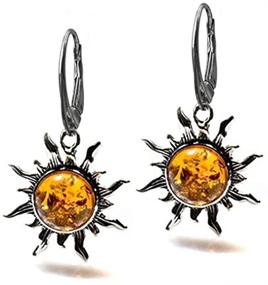 img 3 attached to Sterling Silver Flaming Leverback Girls' Earrings - Jewelry