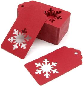 img 1 attached to 🎁 300 Feet Red & White Twine + 100 PCS Gift Tags - Christmas Snowflake Shape Kraft Paper Price Tags by Blisstime