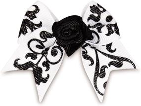 img 1 attached to Aria Grosgrain Rosette Piece Bows