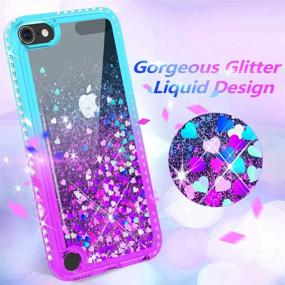 img 3 attached to 💎 Sparkling Maxdara iPod Touch 5 6 7 Case, Glitter Diamond Kids Cover for iPod 5th 6th 7th Generation (Teal Purple)