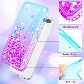 img 1 attached to 💎 Sparkling Maxdara iPod Touch 5 6 7 Case, Glitter Diamond Kids Cover for iPod 5th 6th 7th Generation (Teal Purple)