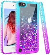 💎 sparkling maxdara ipod touch 5 6 7 case, glitter diamond kids cover for ipod 5th 6th 7th generation (teal purple) logo